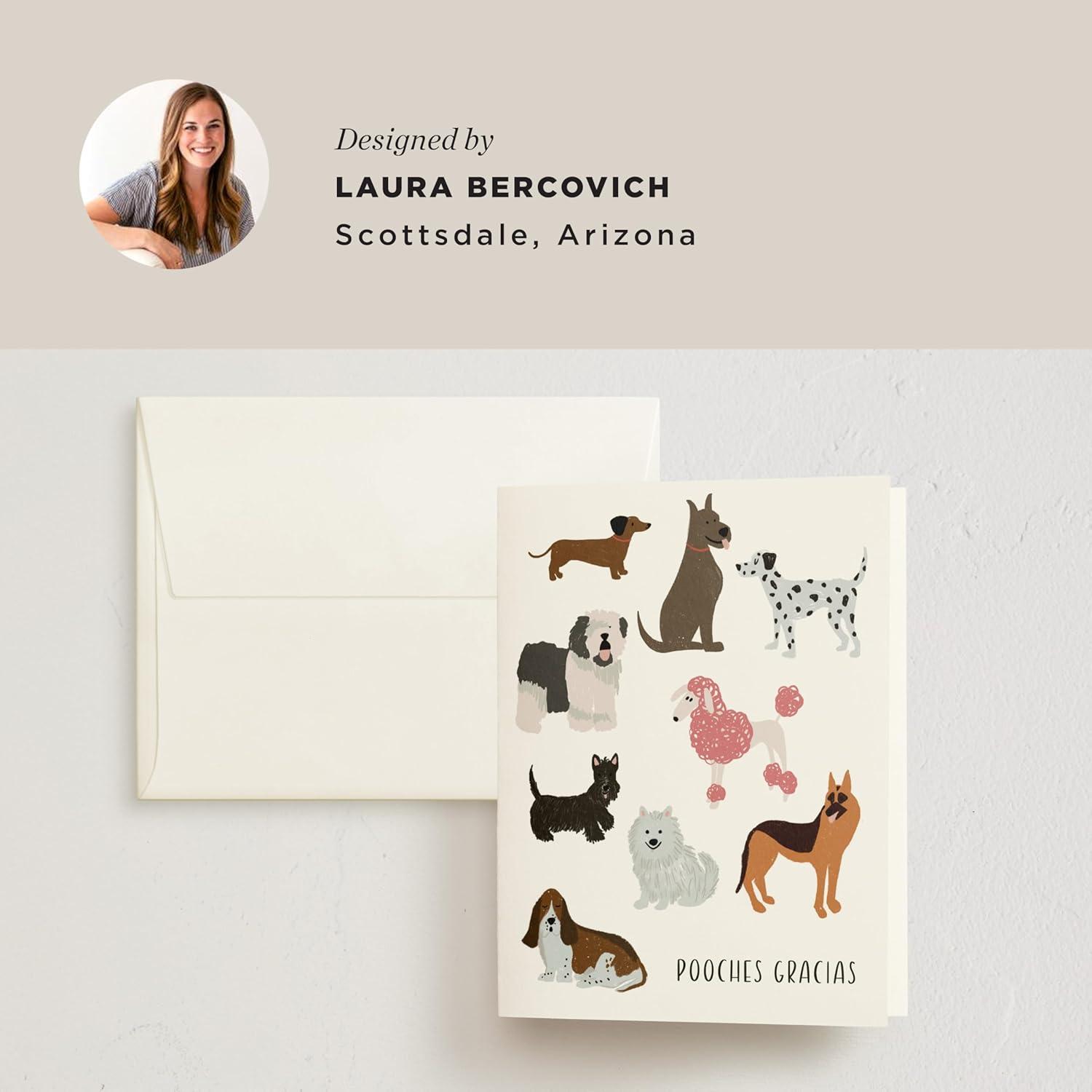 imageMinted Thank You Cards 10 Pack Pooches Gracias Design Folded 425 x 55 Inch Blank Greeting Cards with Envelopes for Pet Lovers Wedding Graduation Baby Shower Appreciation NotesPooches Gracias