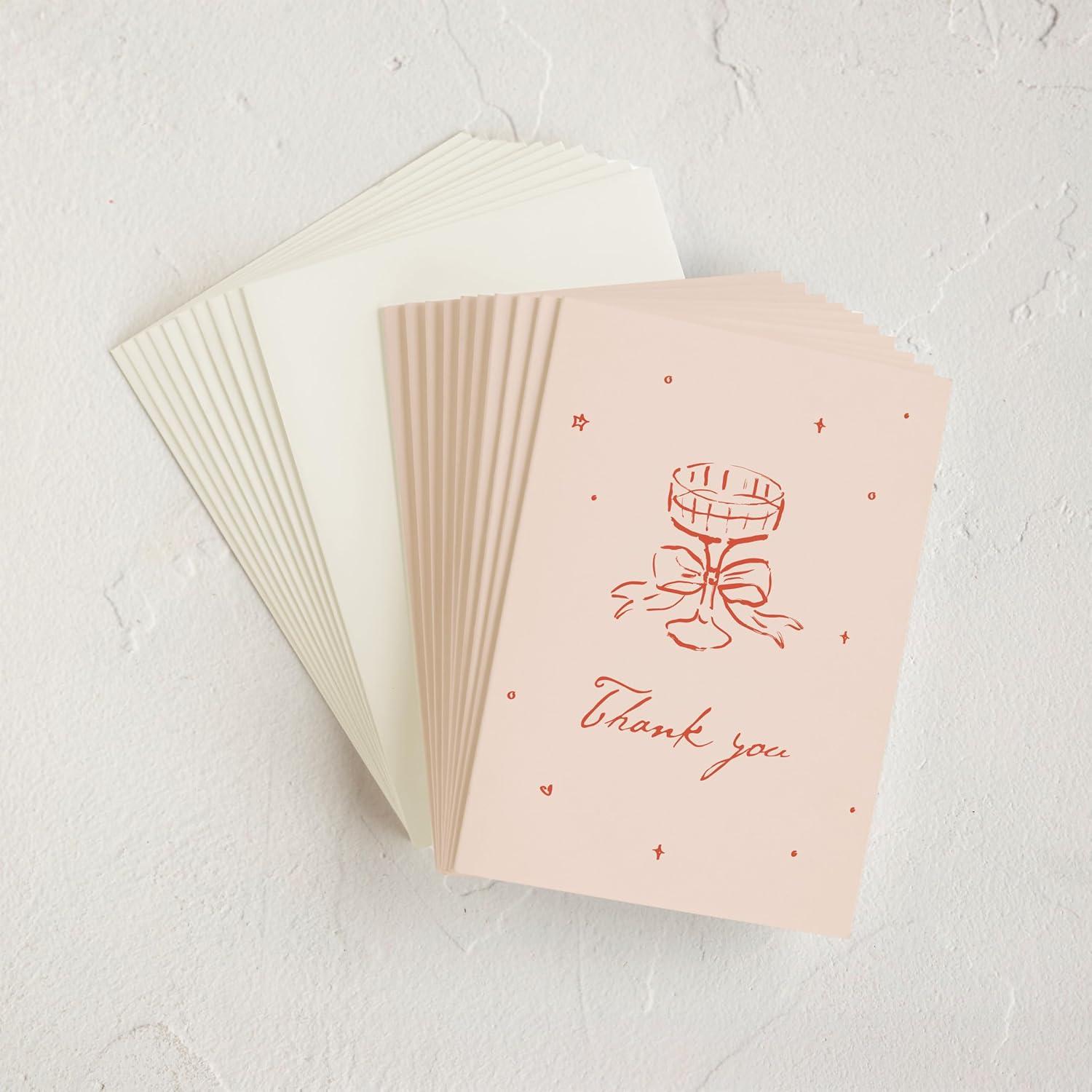 imageMinted Thank You Cards 10 Pack Sparkling Champagne Tower Design Folded 425 x 55 Inch Blank Greeting Cards with Envelopes for Wedding Celebration Party Appreciation NotesCheers to Love