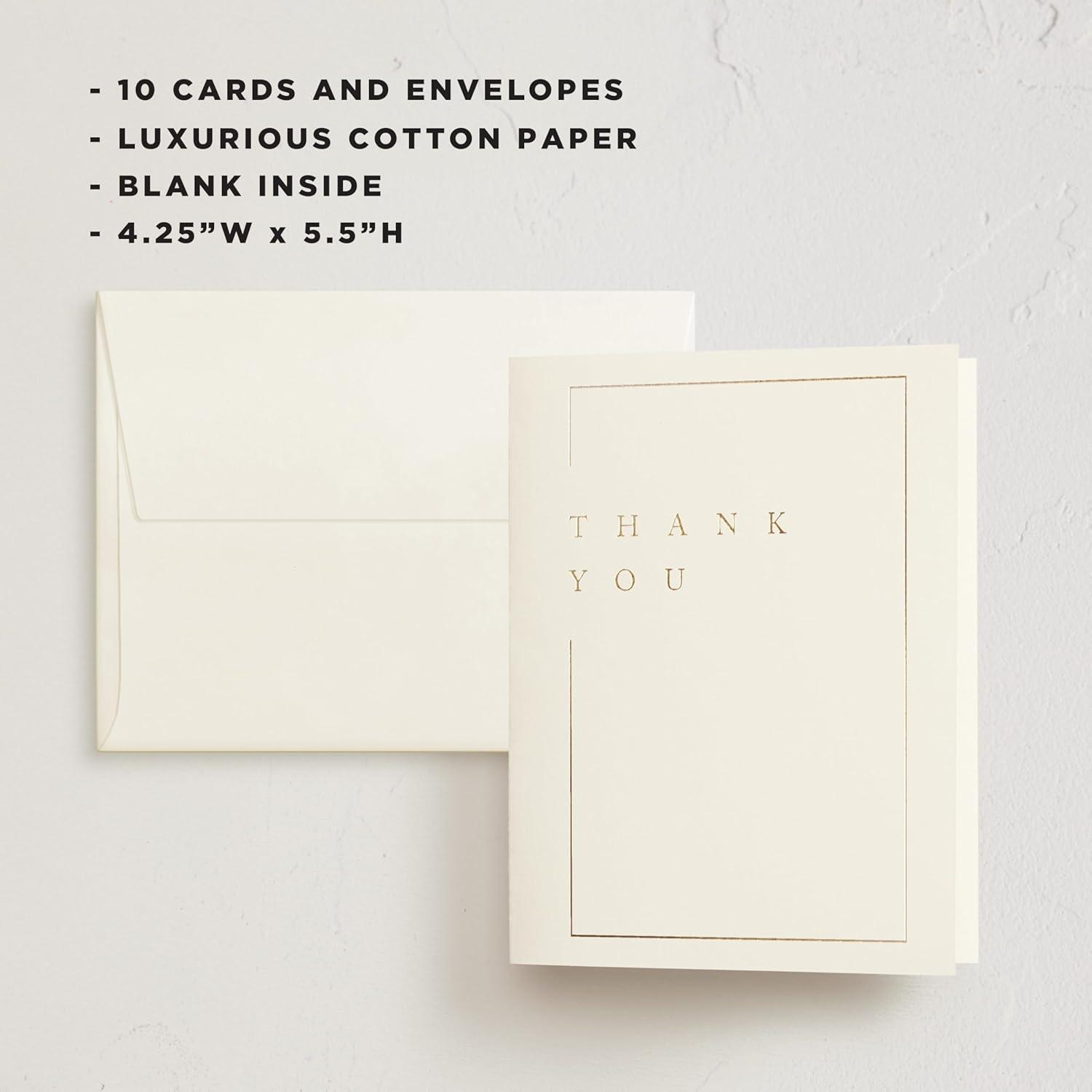 imageMinted Thank You Cards 10 Pack Sparkling Champagne Tower Design Folded 425 x 55 Inch Blank Greeting Cards with Envelopes for Wedding Celebration Party Appreciation NotesGilded Border