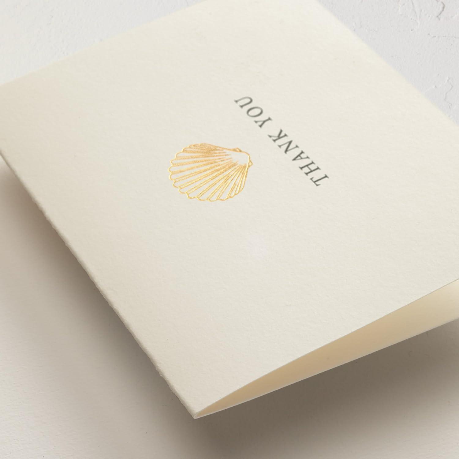 imageMinted Thank You Cards 10 Pack Sparkling Champagne Tower Design Folded 425 x 55 Inch Blank Greeting Cards with Envelopes for Wedding Celebration Party Appreciation NotesSimple Seashell