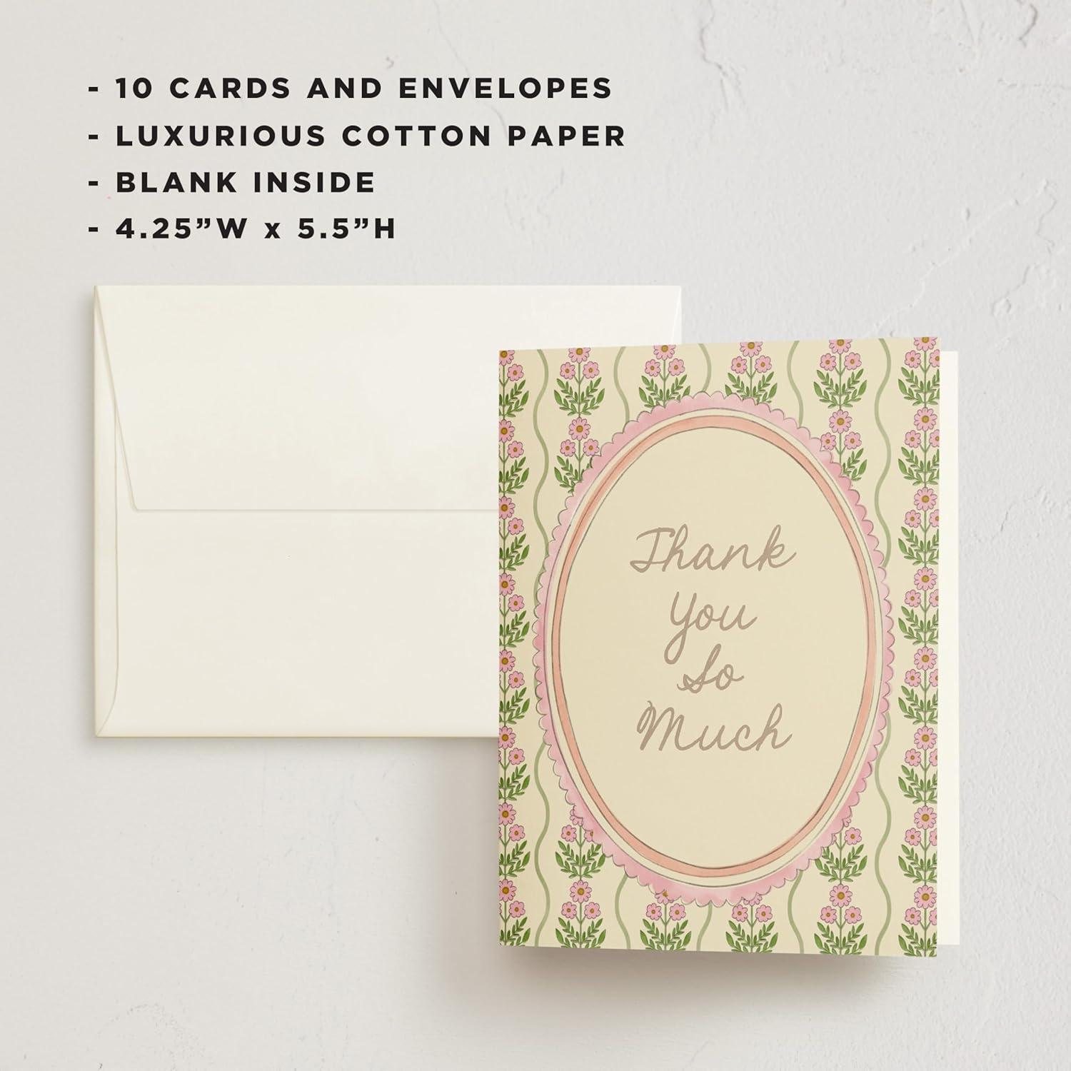 imageMinted Thank You Cards 10 Pack Sparkling Champagne Tower Design Folded 425 x 55 Inch Blank Greeting Cards with Envelopes for Wedding Celebration Party Appreciation NotesBotanical maximalism