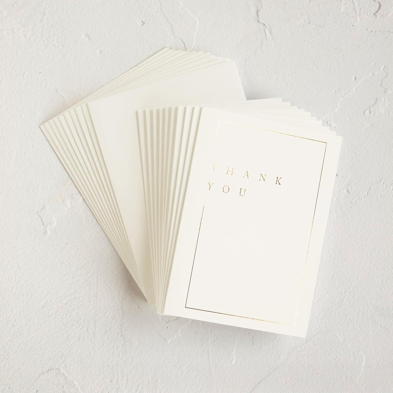 imageMinted Thank You Cards 10 Pack Sparkling Champagne Tower Design Folded 425 x 55 Inch Blank Greeting Cards with Envelopes for Wedding Celebration Party Appreciation NotesGilded Border