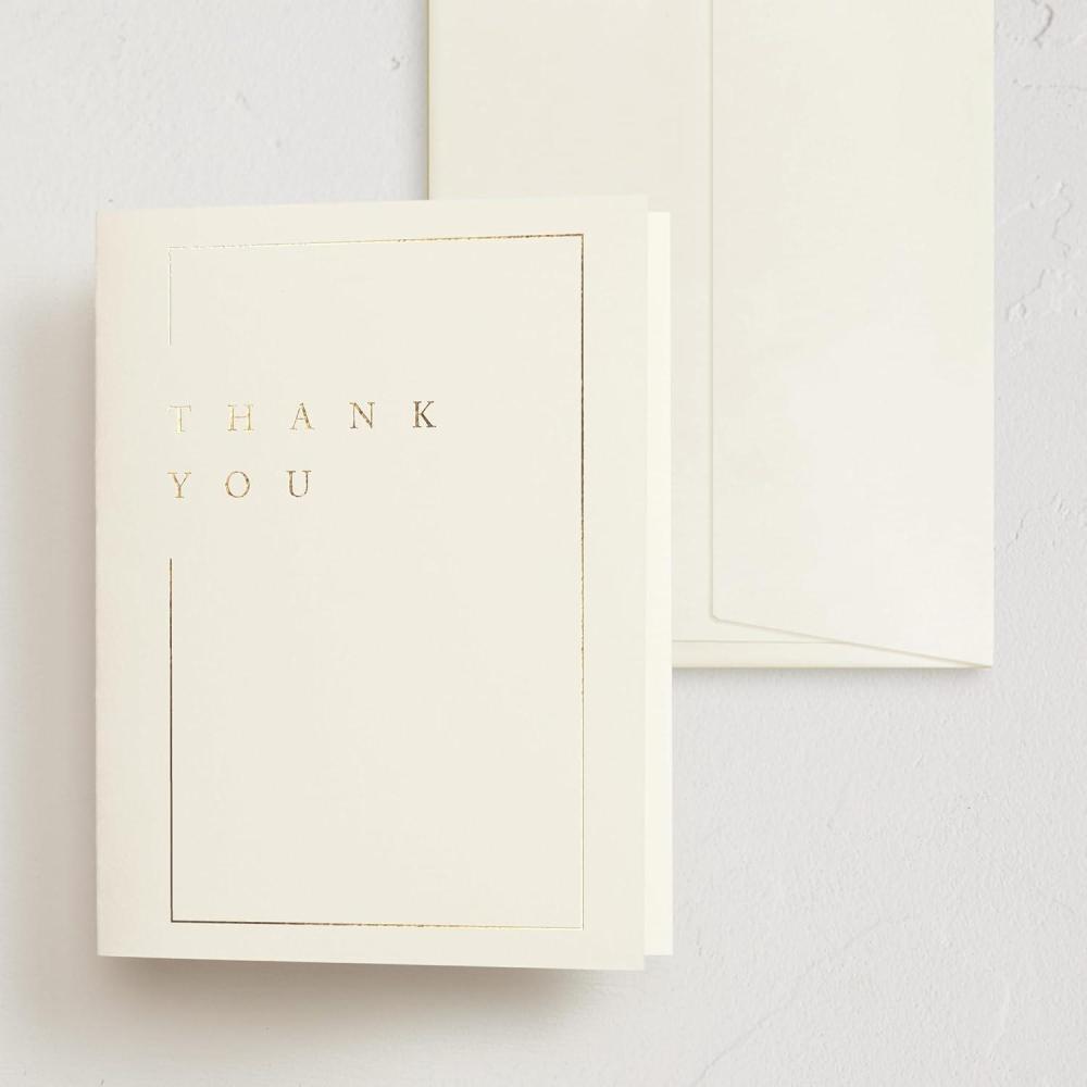 imageMinted Thank You Cards 10 Pack Sparkling Champagne Tower Design Folded 425 x 55 Inch Blank Greeting Cards with Envelopes for Wedding Celebration Party Appreciation NotesGilded Border