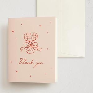 Minted Thank You Cards 10 Pack Sparkling Champagne Tower Design Folded 4.25 x 5.5 Inch Blank Greeting Cards with Envelopes for Wedding Celebration Party Appreciation Notes(Cheers to Love)