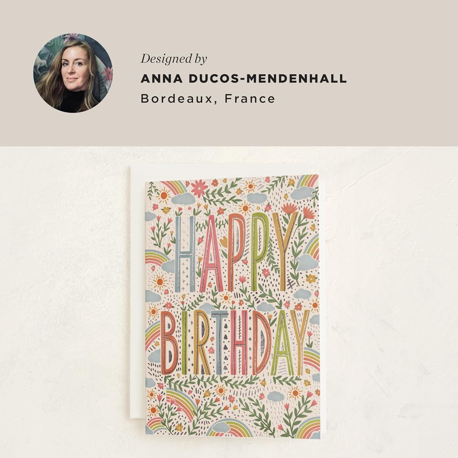imageMinted Golden Heart Birthday Card with Gold Foil for Wife Husband Partner or Loved One Elegant 5x7 Greeting with Envelope Grey Modern Anniversary Style Love Birthday Card with Romantic MessageRainbows Sunshine