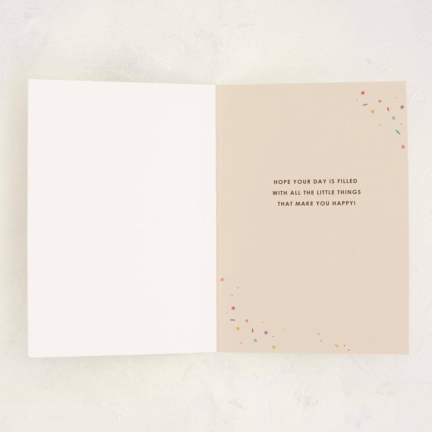 imageMinted Golden Heart Birthday Card with Gold Foil for Wife Husband Partner or Loved One Elegant 5x7 Greeting with Envelope Grey Modern Anniversary Style Love Birthday Card with Romantic MessageSprinkles