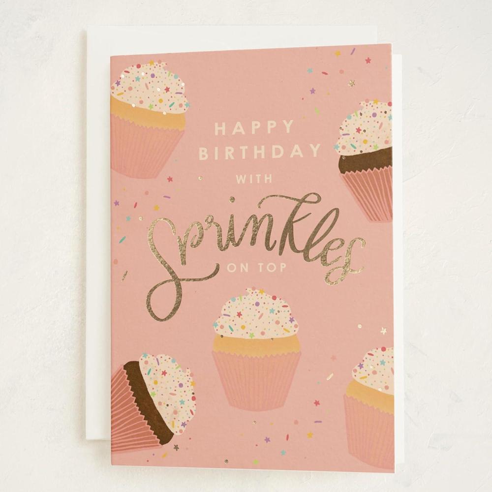 imageMinted Golden Heart Birthday Card with Gold Foil for Wife Husband Partner or Loved One Elegant 5x7 Greeting with Envelope Grey Modern Anniversary Style Love Birthday Card with Romantic MessageSprinkles