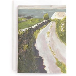Minted Sun Face Blank Card for Any Occasion, Watercolor Sun Illustration Note Card, Premium 5×7 Blank Greeting with Envelope, Warm Radiant Design for Thank You Thinking of You Encouraging Messages(Inis Mor)