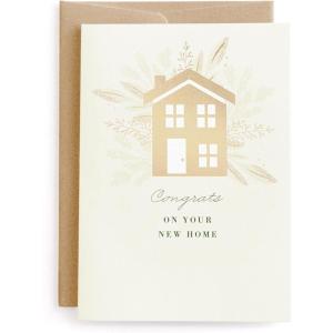 Minted Sun Face Blank Card for Any Occasion, Watercolor Sun Illustration Note Card, Premium 5×7 Blank Greeting with Envelope, Warm Radiant Design for Thank You Thinking of You Encouraging Messages(Gilded Home)