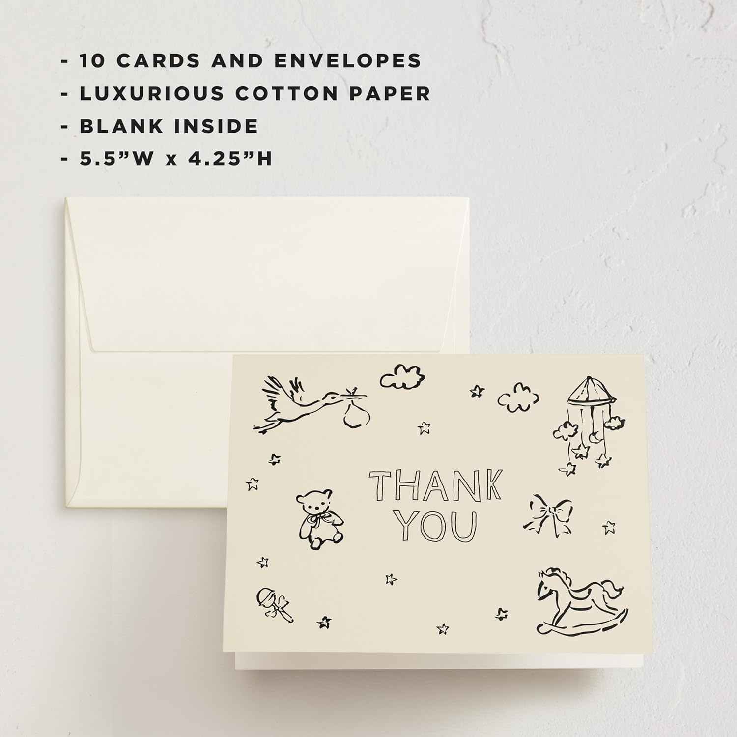 imageMinted Thank You Cards 10 Pack Disney Winnie the Pooh in the Wood Design Folded 425 x 55 Inch Blank Greeting Cards with Envelopes for Baby Shower Kids Events Appreciation NotesBundle of Joy Sketches