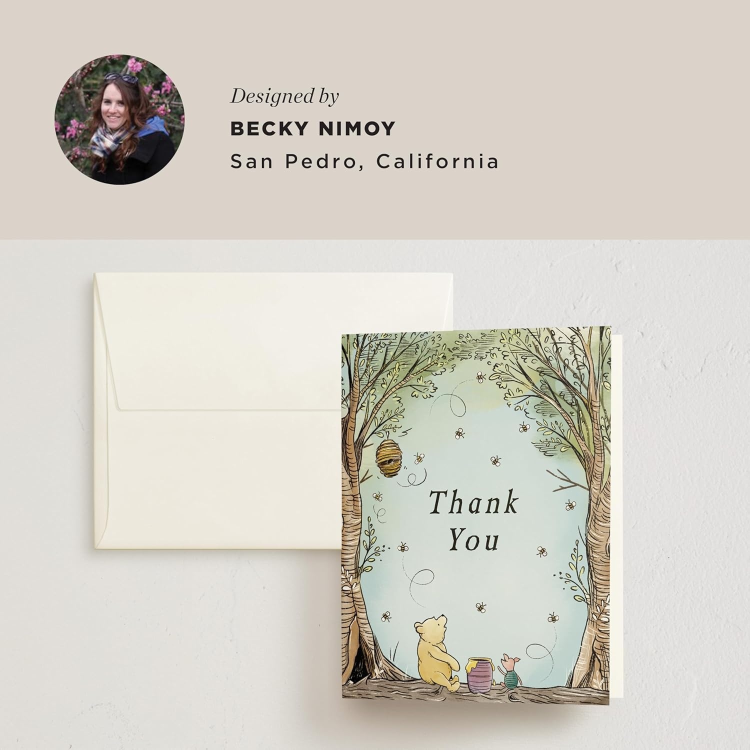 imageMinted Thank You Cards 10 Pack Disney Winnie the Pooh in the Wood Design Folded 425 x 55 Inch Blank Greeting Cards with Envelopes for Baby Shower Kids Events Appreciation NotesDisneys Winnie the Pooh in the Wood
