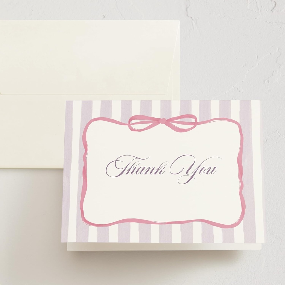 imageMinted Thank You Cards 10 Pack Disney Winnie the Pooh in the Wood Design Folded 425 x 55 Inch Blank Greeting Cards with Envelopes for Baby Shower Kids Events Appreciation NotesCelina Pink